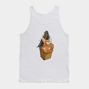 Amazing crow eating delicious ramen box Tank Top